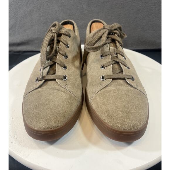 Clarks Low Top Suede Leather Sneakers Shoes Tan Men Size 10.5 Comfort Casual - Picture 9 of 15